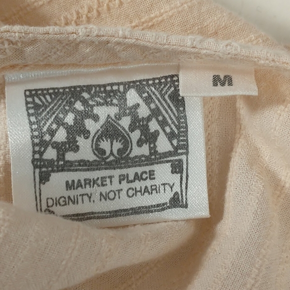 Indian Block Print Market Place Summer Top Blush M - Picture 7 of 10